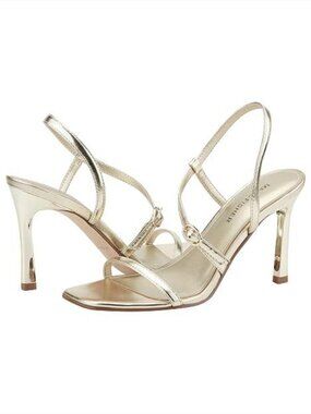 NWT Marc Fisher Strappy Stiletto Dress Sandals Gold Size 10